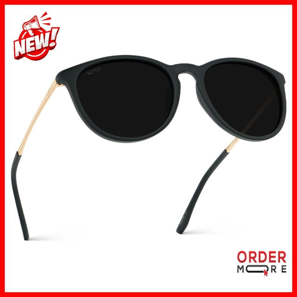 Round Polarized Sunglasses UV400 Protection Lightweight Frame Vintage Retro
